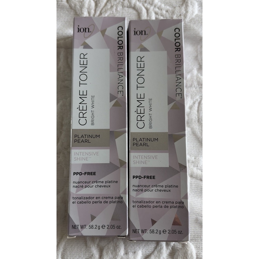 Lot of 2 Ion Color Brilliance Bright White Creme Toner Platinum Pearl 2.05 oz